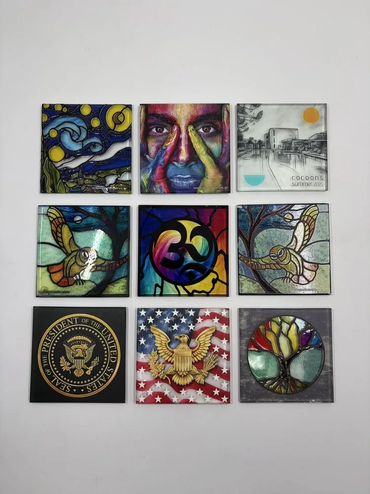 Συλλογή — Γυάλινα coasters με UV & σμάλτο